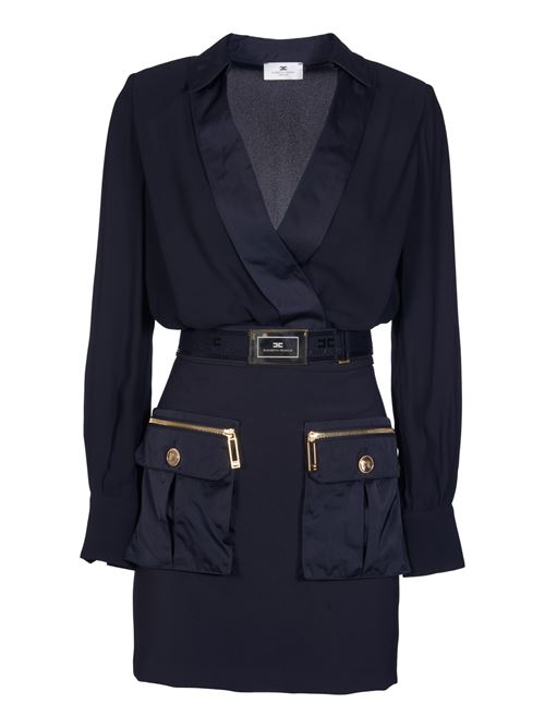 Minidress with crossed shirt and skirt with pockets ELISABETTA FRANCHI | AB65546E2110